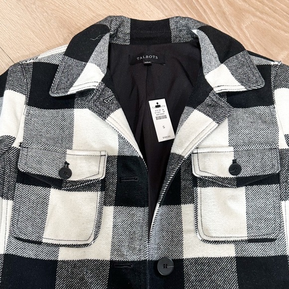 NWT TALBOTS Black and White Plaid Jacket - Picture 5 of 10